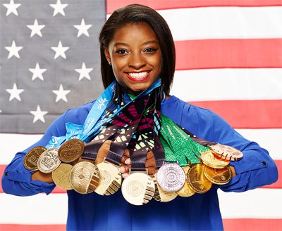 Simone Biles with Medals