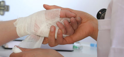 Bandaged wrist